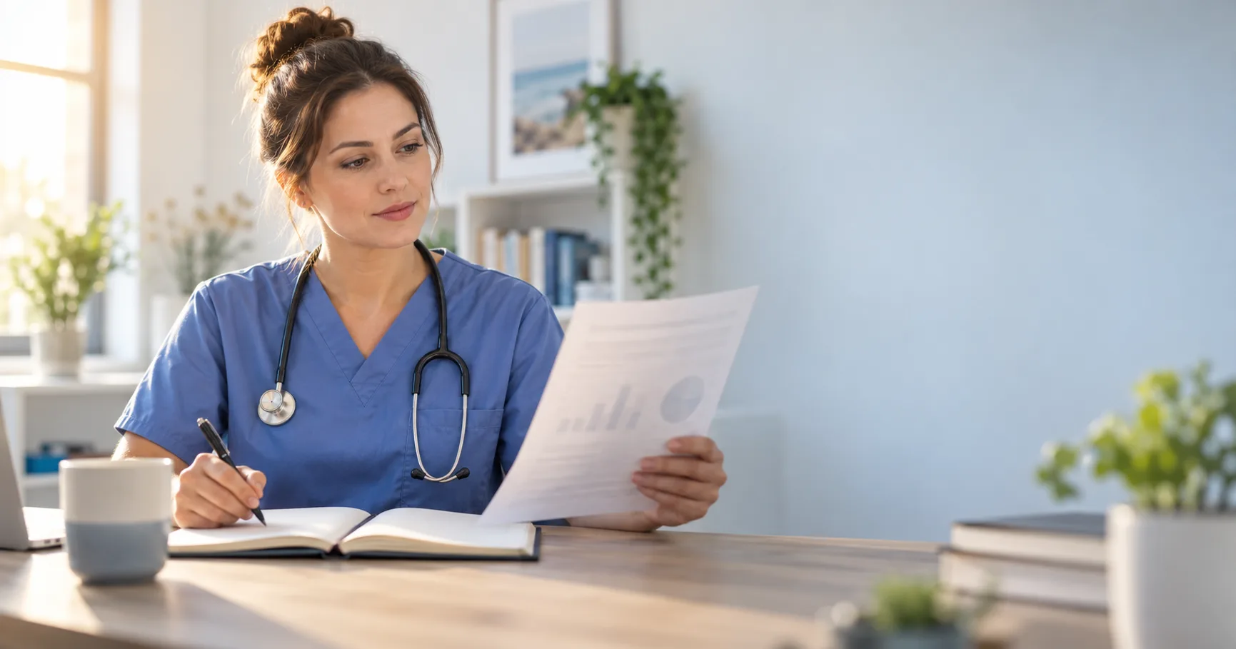 Nurse planning a second NCLEX attempt while reviewing a Candidate Performance Report in 2027